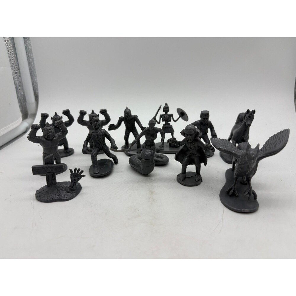 SCS Direct Fantasy Monster Miniatures Lot 11 Black Plastic Figures Tabletop